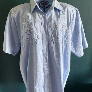 Pearl River - Vintage Chambray Button Down Top